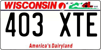 WI license plate 403XTE