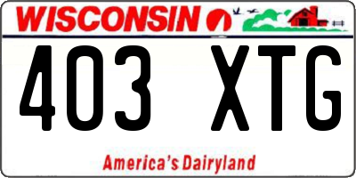 WI license plate 403XTG