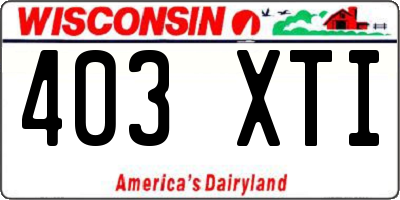 WI license plate 403XTI