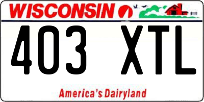 WI license plate 403XTL