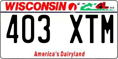 WI license plate 403XTM