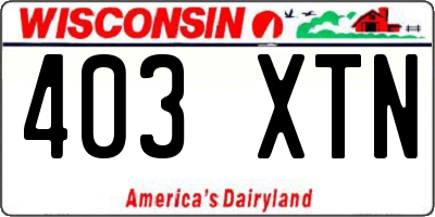 WI license plate 403XTN