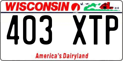 WI license plate 403XTP