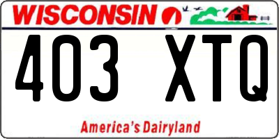 WI license plate 403XTQ