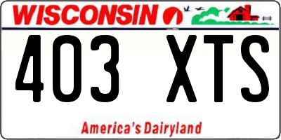 WI license plate 403XTS