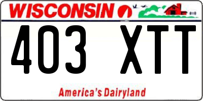 WI license plate 403XTT