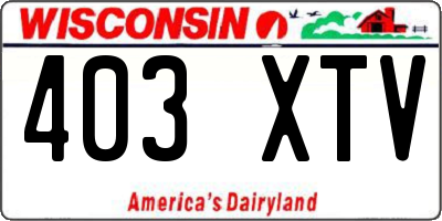WI license plate 403XTV