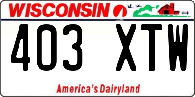 WI license plate 403XTW