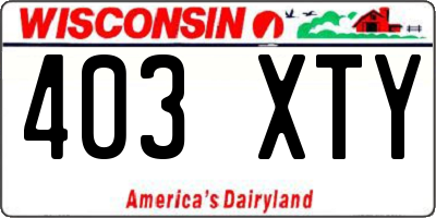 WI license plate 403XTY