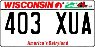 WI license plate 403XUA