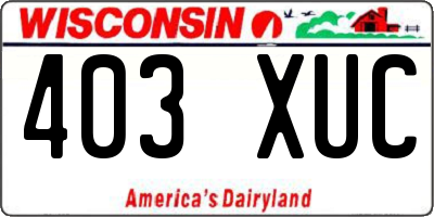 WI license plate 403XUC