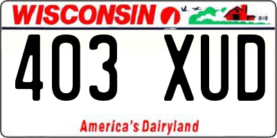 WI license plate 403XUD