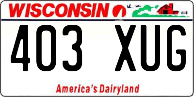 WI license plate 403XUG