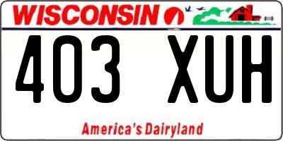 WI license plate 403XUH