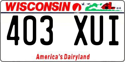 WI license plate 403XUI