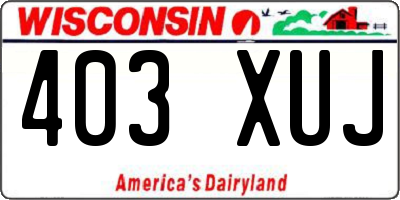 WI license plate 403XUJ