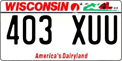 WI license plate 403XUU