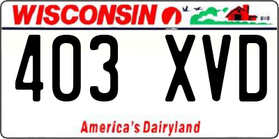 WI license plate 403XVD