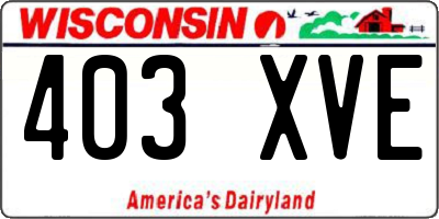 WI license plate 403XVE