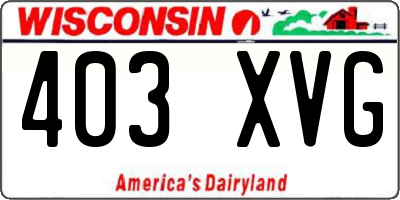 WI license plate 403XVG