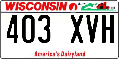 WI license plate 403XVH