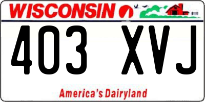 WI license plate 403XVJ