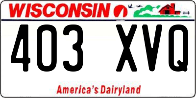 WI license plate 403XVQ