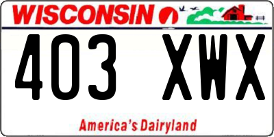 WI license plate 403XWX