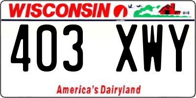 WI license plate 403XWY