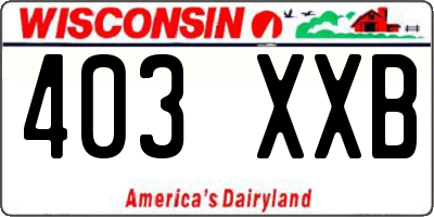 WI license plate 403XXB