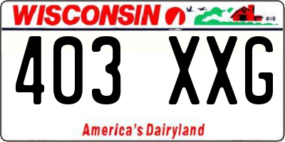 WI license plate 403XXG