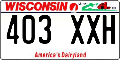 WI license plate 403XXH