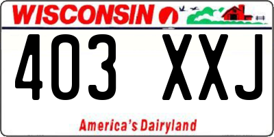 WI license plate 403XXJ