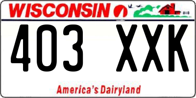 WI license plate 403XXK