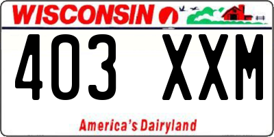 WI license plate 403XXM