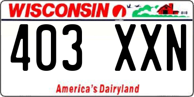 WI license plate 403XXN