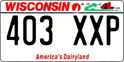 WI license plate 403XXP