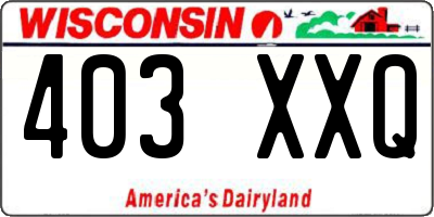 WI license plate 403XXQ