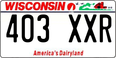 WI license plate 403XXR