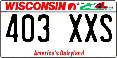 WI license plate 403XXS