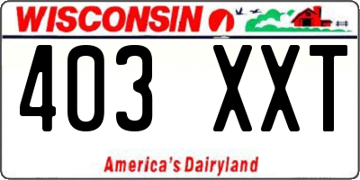 WI license plate 403XXT