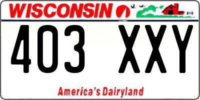 WI license plate 403XXY