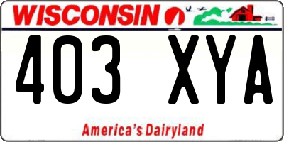 WI license plate 403XYA