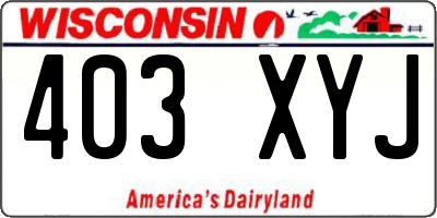 WI license plate 403XYJ