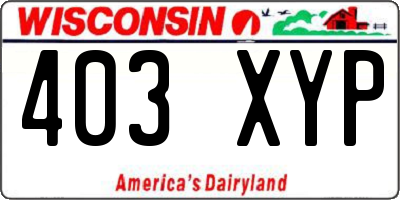 WI license plate 403XYP