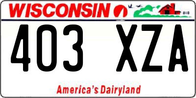 WI license plate 403XZA