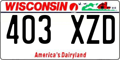 WI license plate 403XZD