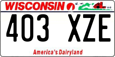 WI license plate 403XZE