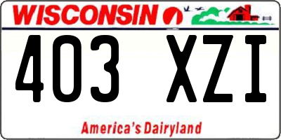 WI license plate 403XZI