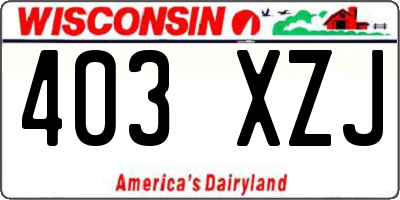 WI license plate 403XZJ